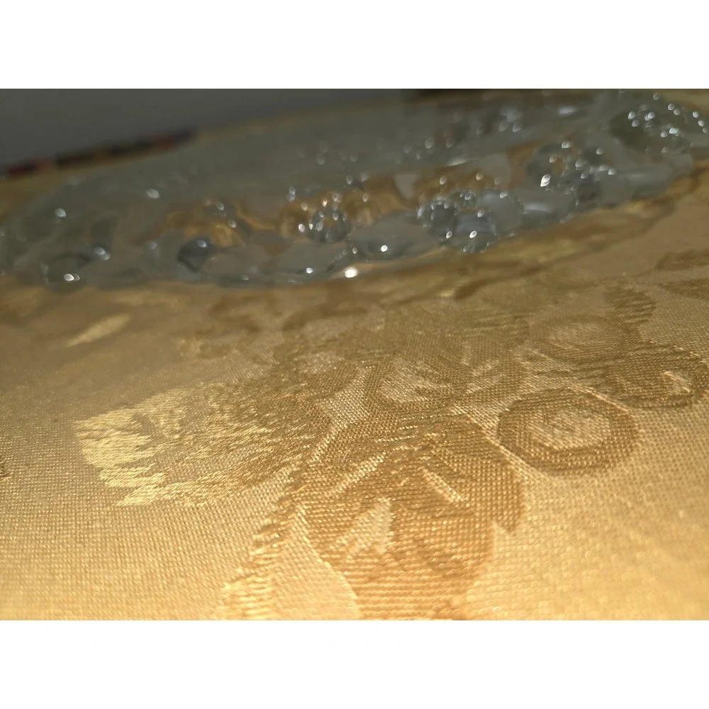 Home Beautiful Germany Crystal Hostess Platter Frosted Floral Embossed  13.5 In